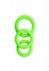 3 pcs Cock Ring Set - Glow in the Dark - Neon Green